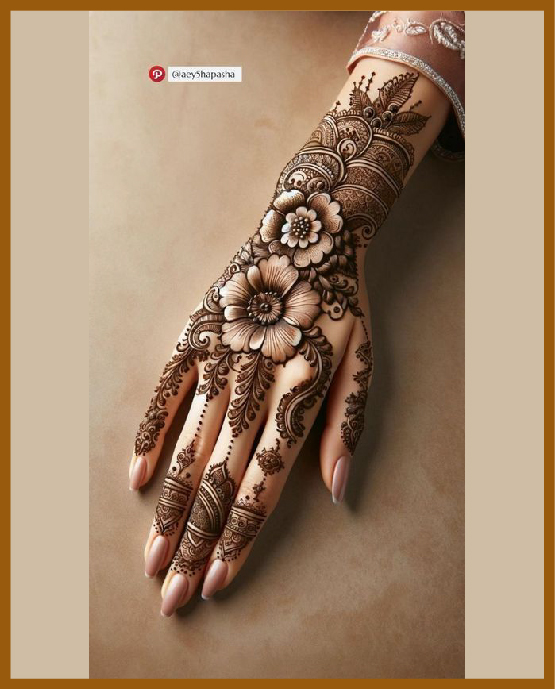 Stylish Back Hand Mehndi Design Covered In Mandala Motif